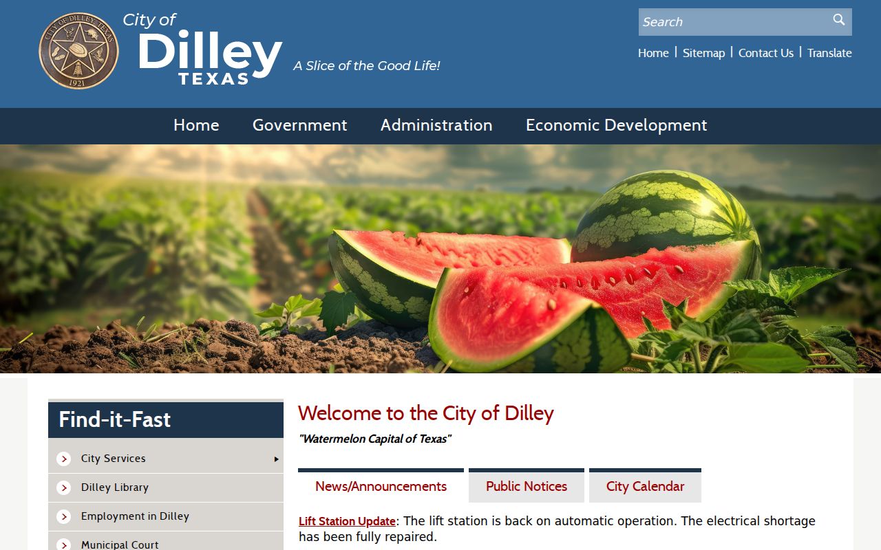 Dilley warrant records research at the official city home page